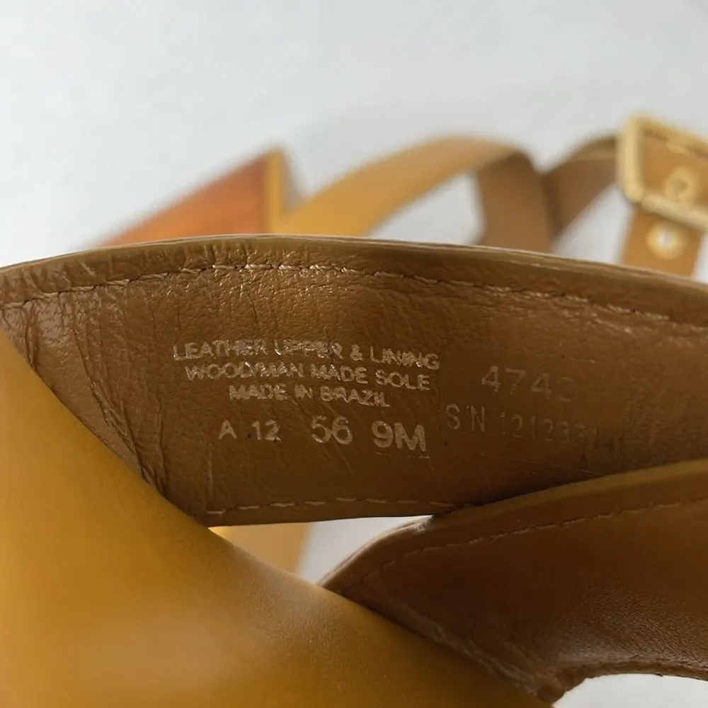 Tory Burch Almita Tan leather ankle strap wedge Sandals